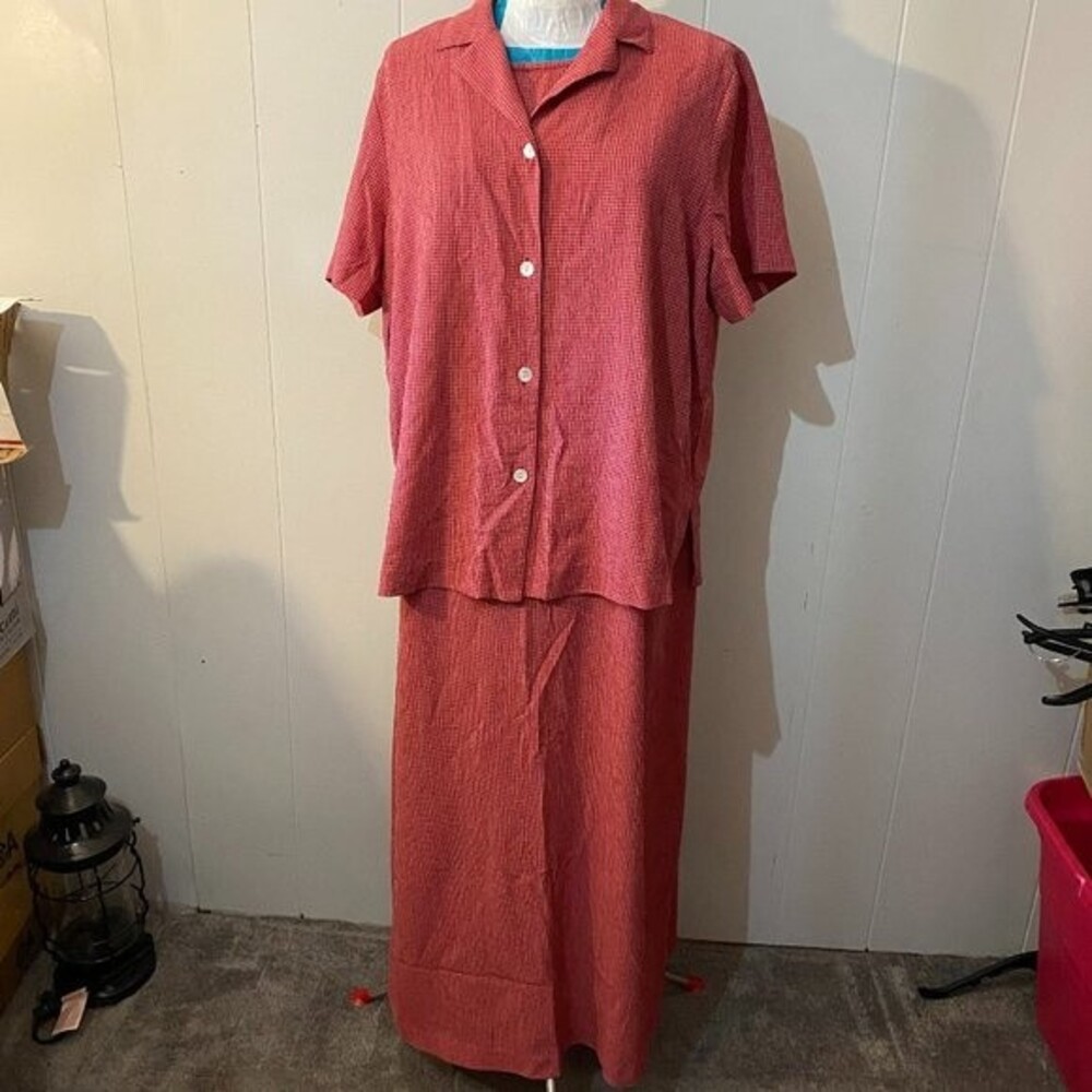 Casual Corner ANNEX 2 Piece Sleeveless Dress and Over Short Sleeve Size XL